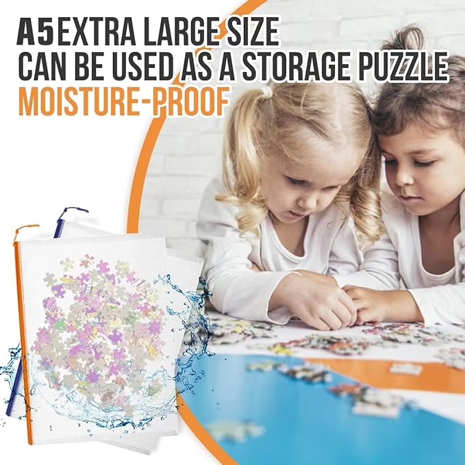 24pcs Mesh Zipper Pouch File Bags Puzzle Storage Bags, A5 Size 9.4 x 6.9 Inches Large Reusable Zipper Pouches for Organizing 