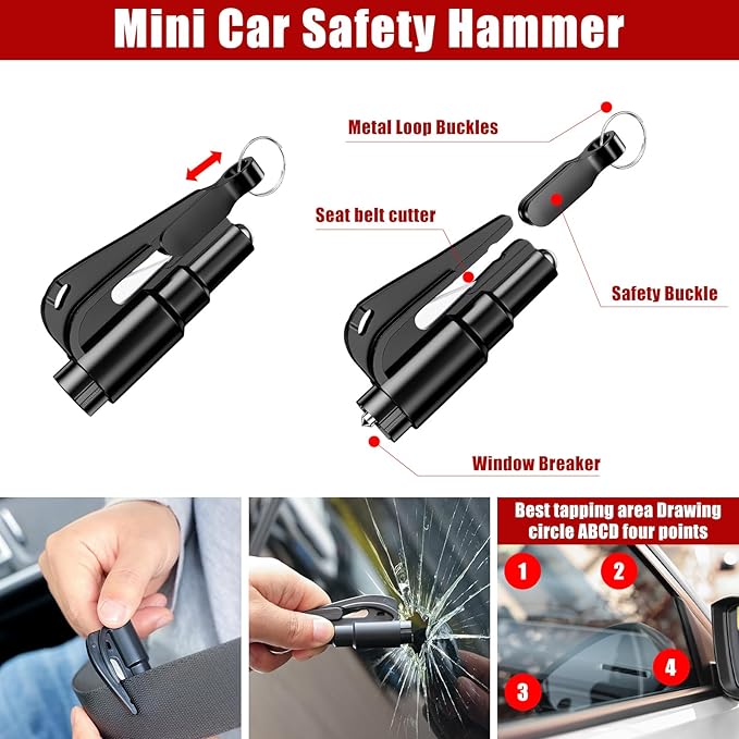 AUTODECO Car Roadside Emergency Kit, Car Safety Kit Portable Vehicle Kits for Emergency with Jumper Cables, Tow Straps, Safet