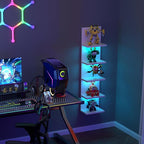 5-Tier Wall Shelf Unit with RGB Light, Floating Lack Shelf for Wall Storage, Wall Mounted Vertical Display Shelf for Bedroom 