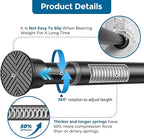 AIZESI Black Adjustable Tension Curtain Rod, 31-63 Inch Spring No Drill Stainless Steel Shower Rods for Bathroom，Closet ，Wind