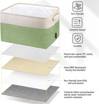BALEINE 2 Pack Fabric Closet Storage Bins for Shelves, Linen Closet Organizers and Storage, Decorative Baskets for Organizing