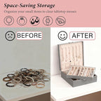 BEWISHOME Jewelry Boxes for Women, 2-Layer Necklace Organizer Box, Modern Style Jewelry Organizers and Storage with Removable