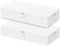 Under Bed Storage Containers, Foldable Closet Organizers with Handles, Underbed Cube Organizer Basket with Zippered, 2 Pack, 