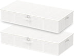 Under Bed Storage Containers, Foldable Closet Organizers with Handles, Underbed Cube Organizer Basket with Zippered, 2 Pack, 