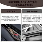 2PCS Car Seat Gap Filler Organizer, Multifunctional Car Gap Filler Organizer Storages Function for Storing Phones Keys Cards, Universal No Drop Seat Guard for Cars ﻿ (Brown)