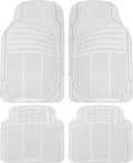 BDK 4-Piece Rubber Transparent Clear Floor Mats Heavy Duty for Front & Rear Car Truck Van SUV, All Weather Protection, Universal Fit