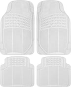 BDK 4-Piece Rubber Transparent Clear Floor Mats Heavy Duty for Front & Rear Car Truck Van SUV, All Weather Protection, Universal Fit