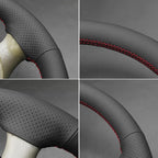 MEWANT Hand Stitch Leather Steering Wheel Cover Wrap for Ford Mustang 1994-2004 Steering Wheel Accessories for Ford