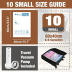 Travel Vacuum Bags with Electric Pump, Vacuum Travel Bags for Luggage and Suitcase, Clothes Clothing, Small 10 Pack