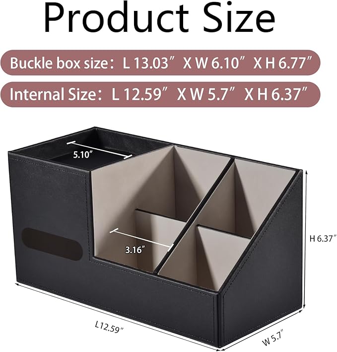 PU Leather Stackable Organizer Drawer,Plus Size Tissue Box Cover