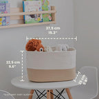 OrganiHaus Cotton Rope Basket for Shelf - Woven Storage Basket for Organizing, Closet & Toy Storage - Honey/Off-White - 15x9x