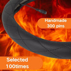 Heated Steering Wheel Cover - WARMITORY Luxury Steering Wheel Heater, 12V Quick Hand Warmer, 14.5-15 inches (Leatheret PU) (Jade Black)