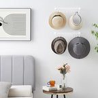 Hat Rack Wall Cap Organizer - Baseball Hat Racks Display Holder with 40 Hooks - Modern Metal Black Hats Storage Wall Mounted 