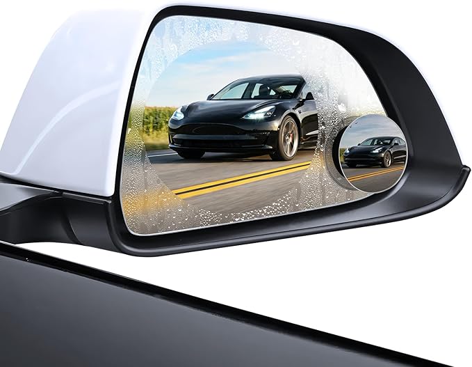 Blind Spot Mirrors for Tesla Model 3 2017-2023, Power Heated Mirrors for Anti-Fog with Passenger Right Side Mirror Replacement, Durable Backing Plate 113065200A 152179400A