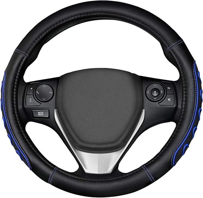 Ventilated Heart-Shaped Steering Wheel Cover with Anti-Slip Leather Grip. Compatible with Ford, Toyota, Honda, Nissan, and Ch