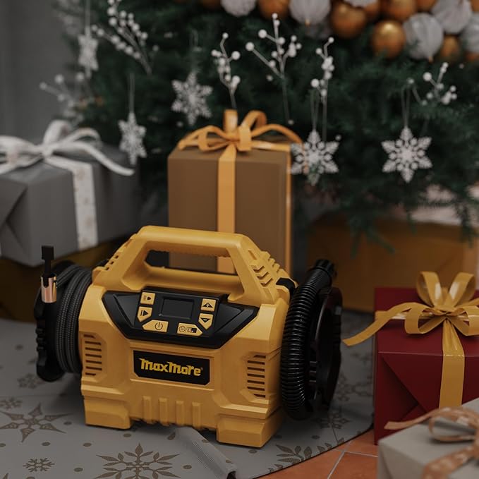 MaxMore Portable Tire Inflator/deflator Compatible with DeWalt 20V Battery (Tool Only),160 PSI High Pressure Cordless Air Compressor Pump, Digital Gauge, Auto Shut-Off, LED Light for Car, Bike, Balls