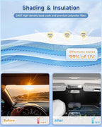 6PCS Window Shades for Ford F150 4-Door (2015-2025) Accessories – Full Coverage Sun Shade for Side Windows, Rear Triangular & Windshield – UV Protection & Privacy for Camping, Napping, Relaxing