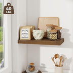 Fun Memories 12 Inch Deep Floating Shelves for Wall, 20 Inch Long Wall Mounted Storage Shelf with Invisible Brackets, 3 Pack 