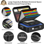 COLCASE Fireproof Document Box with Lock, Hard Fireproof Waterproof Box Creative Hard-Shell Design Fireproof Safe Box Documen