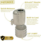 JACO Lightning S-Series Tire Air Chuck - 1/4" F-NPT (Open Flow) (2-Pack)