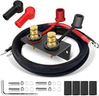 Battery Jump Post Kit with 59.06inch Cable and Metal Insulation Mounting Bracket,Outdoor Heavy Duty Remote Battery Charging Posts Battery Terminals Relocation Kit(Side Mount Kit)