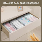 DIMJ Drawer Organizers - Set of 8 Fabric Closet Organizers and Storage, Drawer Dividers for Baby Clothes, Socks, Belt, Tie (P