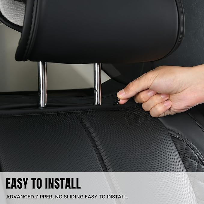CAR PASS Bling Diamond Back Seat Covers, Nappa Leather Rear Seat Bench Cushion Waterproof Breathable Back Row Protector Unive
