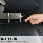 CAR PASS Bling Diamond Back Seat Covers, Nappa Leather Rear Seat Bench Cushion Waterproof Breathable Back Row Protector Unive