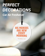 Orange Christian Round Car Air Freshener 4 Pcs, Coquette Orange Bow Religious Hanging Air Freshener for Cars Closet Drawer Bo
