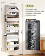 ULG 2-Pack Over-The-Door Organizer 5 Tiers, – Hanging Storage Organizer with 4 Mesh Side Pockets,Space Saving Closet Door Org