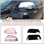 Car Door Rear View Mirror Cover Trim Compatible with Toyota Tundra 2007-2021 Sequoia 2008-2020 Exterior Rearview Mirror Housing Cap Protector Accessories, Only Fit Without Turn Signal Lights Version