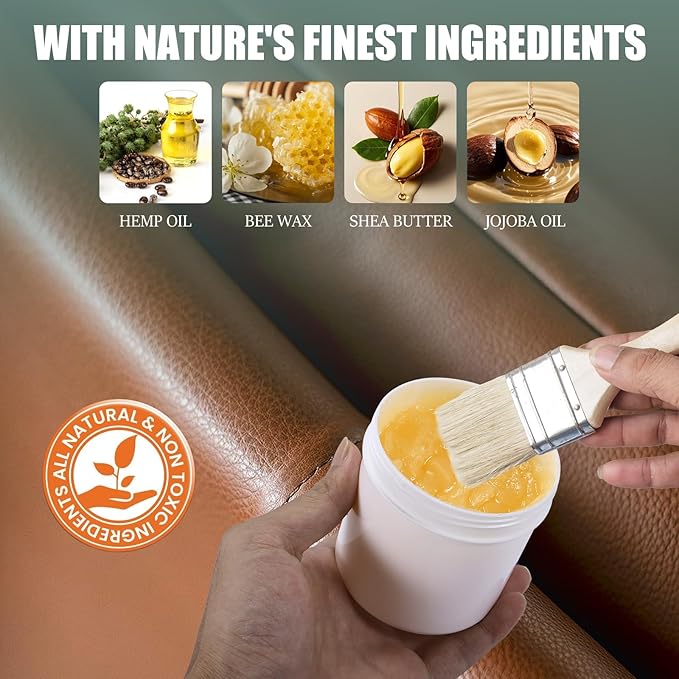 LUXGROVE® Leather & Furniture Repair Salve- Polisher, Leather Cleaner & Conditioner to Soften, Protect & Restore Leathercraft