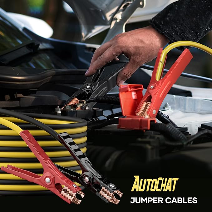 Jumper Cables for Car, Heavy Duty Automotive Booster Cables for Car, SUV and Trucks Battery, for Jump Starting Dead or Weak Batteries with Carry Bag, Gloves, Brushes(6 Gauge 16 Feet)