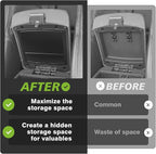 Muslogy Center Console Hidden Organizer Compatible with 2005-2021 Nissan Frontier Accessories One-Touch Armrest Hidden Storage Box Middle Console Insert Secret Organizer Compartment ABS Material