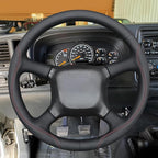MEWANT Hand Stitch Microfiber Leather Steering Wheel Cover for Chevy Silverado 1500 2500 3500 1999-2002 Tahoe Suburban 1998-2002 Astro Blazer S10 Kodiak C/K Custom-Fit Anti-Slip Interior Wrap