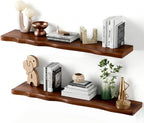 Floating Shelves for Wall Rustic Farmhouse 36 Inch Floating Shelf Bathroom Wooden Shelves for Wall Mounted Live Edge Pine She