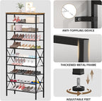 10-Tier Tall Shoe Rack, Large Capacity Shoe Shelf Holds40-45 Pairs, Shoe Shelf for Entryway, Hallway, Living Room, Rustic Bro
