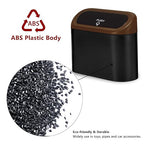 Ginsco 2 Pack Mini Car Trash Can with Lid, Small Car Garbage Can, Cute Leakproof ABS Car Trash Bin, Car Accessories for Interior, Garbage Bin for Car, Home, Office with 120pcs Trash Bags Black/Brown