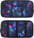 Purple Butterfly Car Sun Visor Organizer Scratch-Resistant Sun Visor Storage Pouch with Zipper, Gothic Auto Interior Accessories for Car, SUV, Truck Keep Your Vehicle Tidy