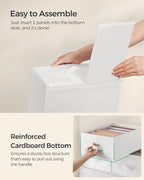 SONGMICS Set of 6 Large Size Wardrobe Clothes Organizers, 6-Compartment Foldable Drawer Organizers with Handles, 16.5 x 11.8 
