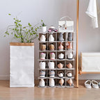 6-Tier Narrow Shoe Rack for Small Entryways, Space-Saving Adjustable Stackable Shelves, Free Standing Shoe Organizer for Clos