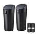 Car Trash Can with Lid, 2 Packs Leakproof Vehicle Garbage Bin, Compact Cup Holder Design, Includes 40 Trash Bags, Ideal for Car, Truck, Home, Office, Front & Back Seat Organizers (2-pack Black)