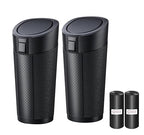 Car Trash Can with Lid, 2 Packs Leakproof Vehicle Garbage Bin, Compact Cup Holder Design, Includes 40 Trash Bags, Ideal for Car, Truck, Home, Office, Front & Back Seat Organizers (2-pack Black)