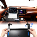 2 in 1 Steering Wheel Desk with Dual Slide Out Trays - Adjustable Laptop Holder for car with Tablet Slot Anti Slip Surface for Eating Writing Working Fit for Car SUV