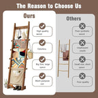REFGY 5-Tier Blanket Ladder Shelf, 5.3FT (63'') Wall Leaning Blanket Ladders for Living Room Bedroom, Decorative Quilt Rack w