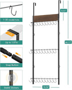 FANGSUN 3-Tier Over the Door Hat Rack with 30 Movable Hooks – Wall Mounted Hat Organizer for Baseball Cap Storage, Cap Holder