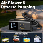 Portable Jump Starter with Air Compressor - 12V Car Battery Jumper Starter Box 5500A (All Gas/12L Diesel) 9-in-1 with Air
