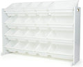 Humble Crew Extra-Large Toy Organizer with 20 Plastic Bins – White/White Storage Rack with 4-Tier Shelves, Anti-Tip Safety, f