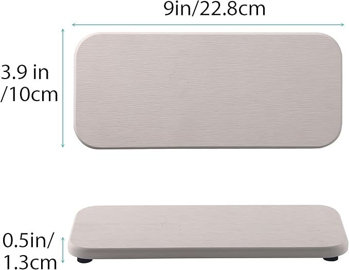 NiuYichee 2 Pcs Water Absorbing Stone Trays, Kitchen/Bathroom Sink Soap Dish, Diatomite Tray Used for Hand Soap & Cosmetic Bo