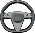 MEWANT Hand Stitched Tesla Model S(O-Shaped) Steering Wheel Cover Wrap for Tesla Model S 2021-2023 / Model X 2021-2023 Steering Wheel Accessories
